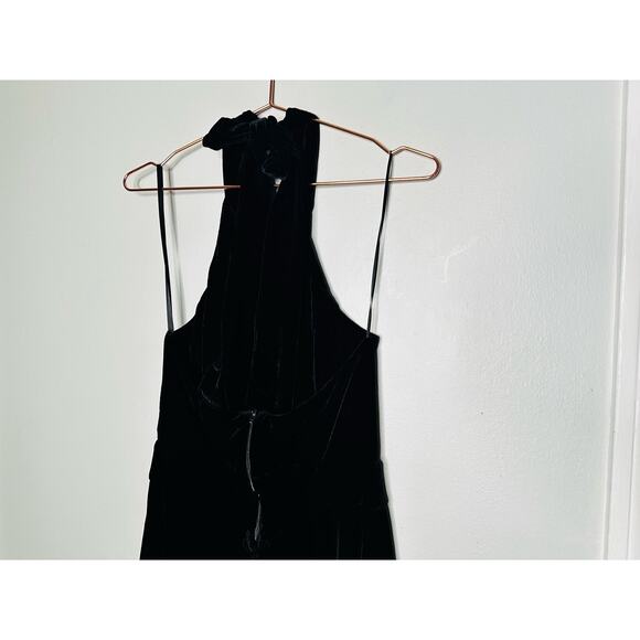 MISA Xander Black Satin Halter Sleeveless Wide Leg One Piece Jumpsuit Size XL - Picture 7 of 15